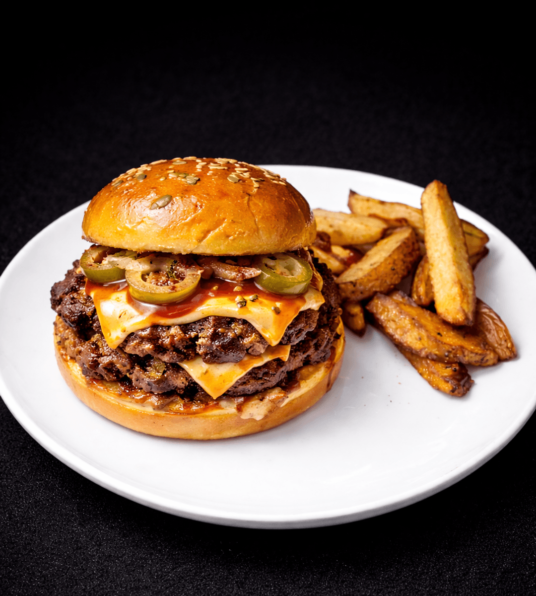 Insomnia Smashed Burger & Cartofi Wedges